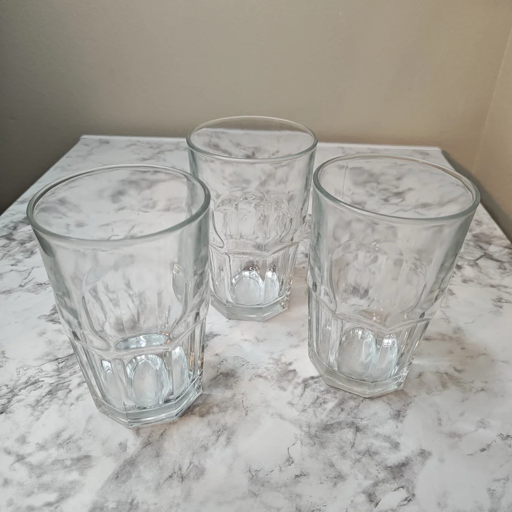 Clear Glass Large Tumbler Set Of 3